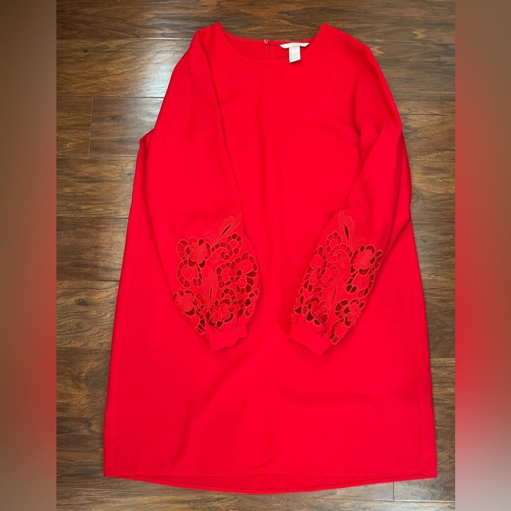 H&M Embroidered Lace Cut Out Dress Size 6